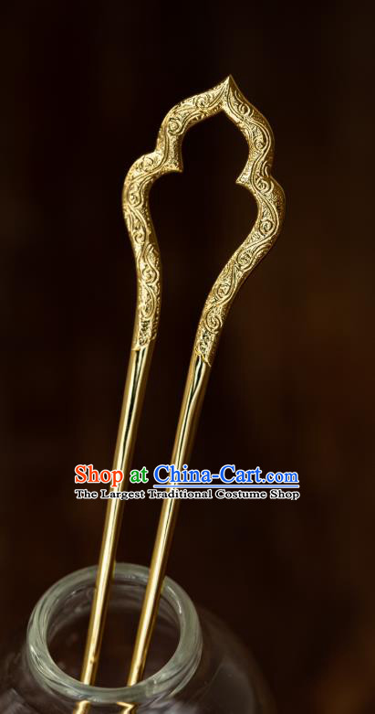 China Traditional Tang Dynasty Carving Hair Stick Ancient Imperial Concubine Hairpin Court Hair Accessories