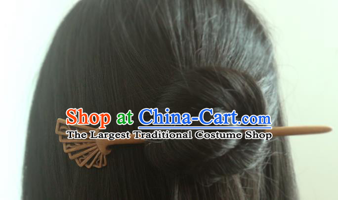 China Handmade Cheongsam Hair Accessories Mahogany Hair Stick Classical Wood Carving Hairpin for Women