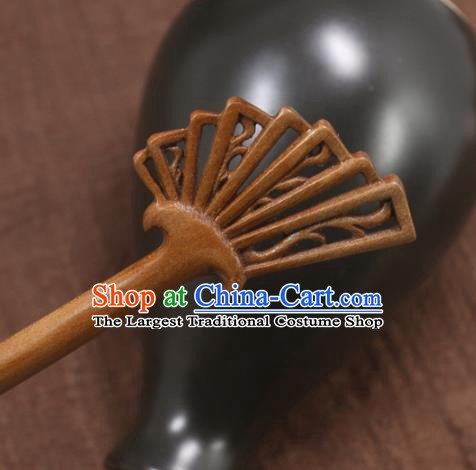 China Handmade Cheongsam Hair Accessories Mahogany Hair Stick Classical Wood Carving Hairpin for Women