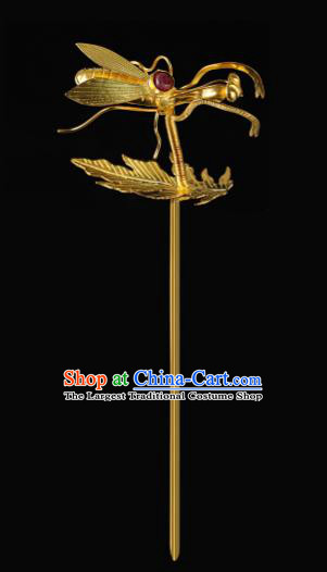 China Traditional Golden Mantis Hair Accessories Handmade Ming Dynasty Hanfu Hair Stick Ancient Empress Hairpin for Women