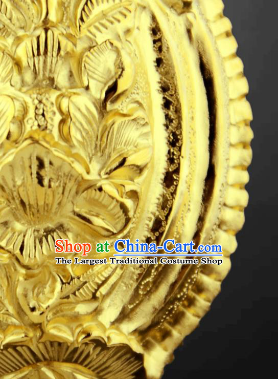 China Ancient Hanfu Golden Peony Hair Stick Handmade Hair Accessories Traditional Ming Dynasty Court Woman Hairpin