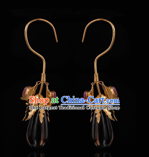 Handmade Chinese Traditional Ming Dynasty Palace Ear Accessories Ancient Court Lady Earrings Jewelry