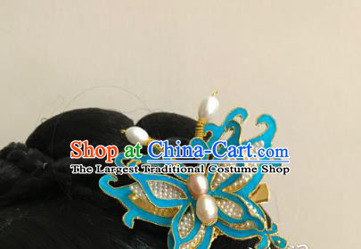 China Ancient Court Lady Hairpin Handmade Hair Accessories Traditional Ming Dynasty Tassel Butterfly Hair Stick