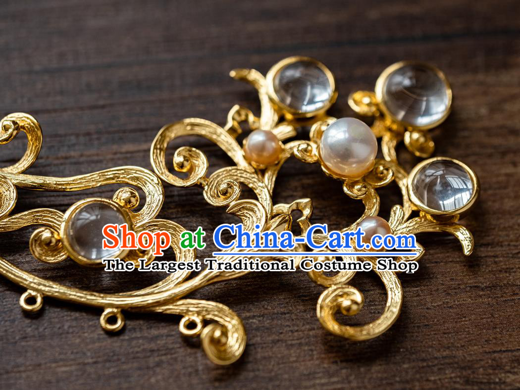 China Ancient Princess Pearls Hair Stick Hairpin Traditional Tang Dynasty Court Lady Hair Accessories