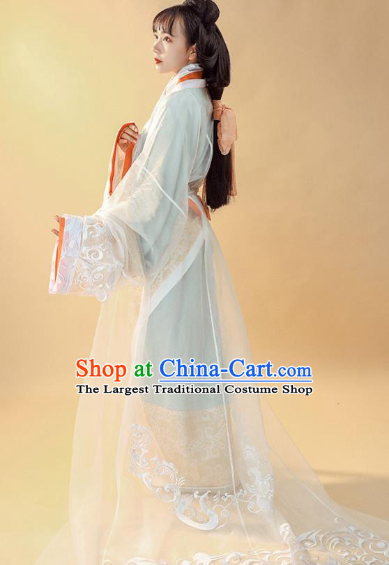 China Ancient Palace Lady Historical Clothing Han Dynasty Court Woman Costumes Traditional Hanfu Curving Front Robe