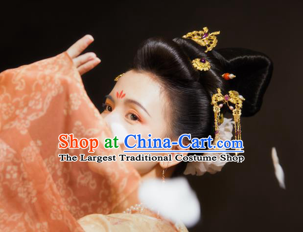 China Tang Dynasty Imperial Concubine Hairpins Ancient Court Woman Hair Jewelry Accessories Full Set