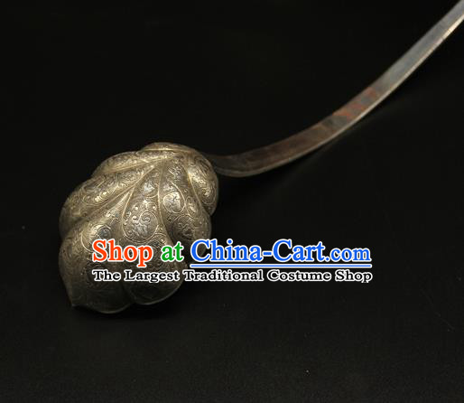 China Tang Dynasty Collectible Accessories Ancient Silver Spoon