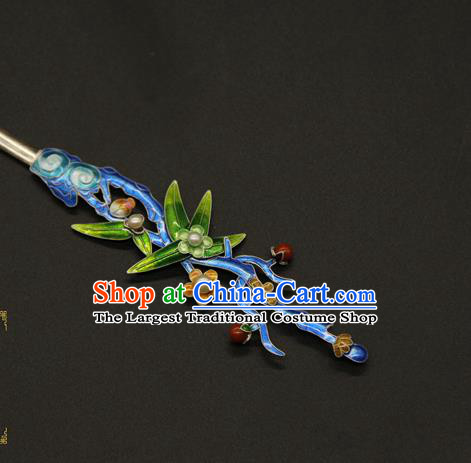 China Ancient Empress Hairpin Traditional Ming Dynasty Hair Accessories Handmade Palace Enamel Hair Clip