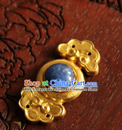 China Ming Dynasty Gilding Button Handmade Ancient Empress Costume Golden Buckle