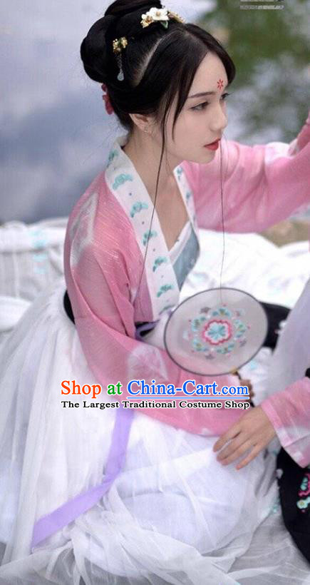 China Ancient Country Girl Historical Clothing Traditional Tang Dynasty Young Lady Hanfu Dress Garment