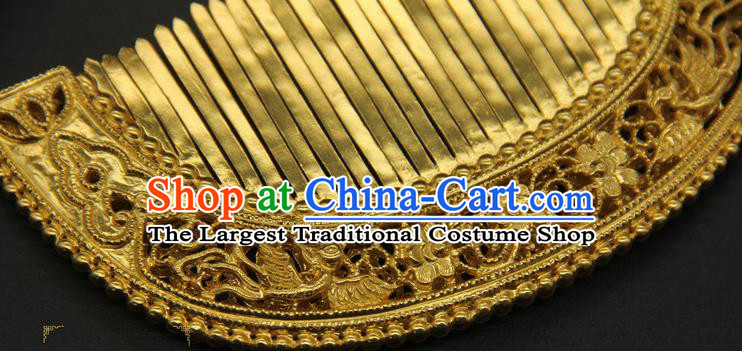China Ancient Court Hair Comb Traditional Yuan Dynasty Hair Accessories Handmade Palace Hairpin