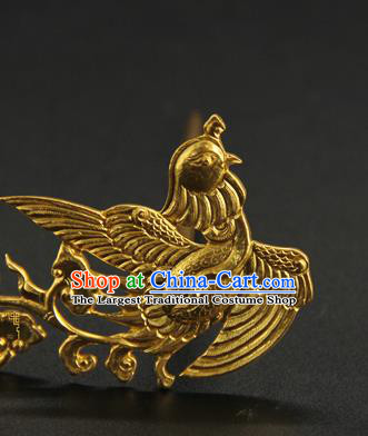 China Traditional Handmade Court Golden Hairpin Queen Hair Accessories Ancient Song Dynasty Hair Stick