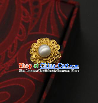 China Handmade Court Hair Stick Traditional Ming Dynasty Palace Hair Accessories Ancient Empress Pearl Hairpin