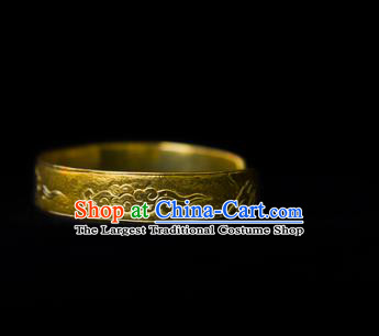 Handmade Chinese Ancient Empress Golden Bracelet Jewelry Traditional Song Dynasty Palace Bangle Accessories