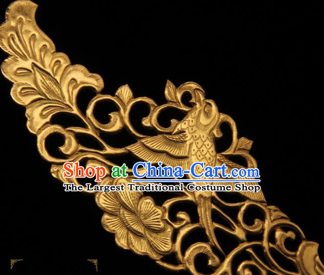China Ancient Empress Hairpin Hanfu Golden Hair Stick Traditional Handmade Tang Dynasty Queen Hair Accessories