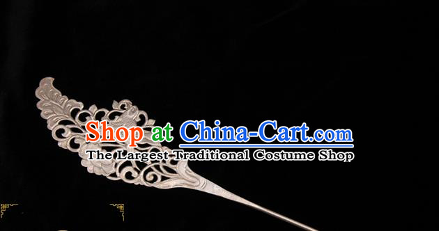 China Traditional Handmade Tang Dynasty Queen Hair Accessories Ancient Empress Hairpin Hanfu Silver Hair Stick