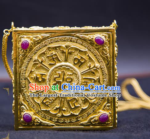 Handmade Chinese Traditional Ming Dynasty Palace Gems Necklet Accessories Ancient Empress Golden Necklace Jewelry