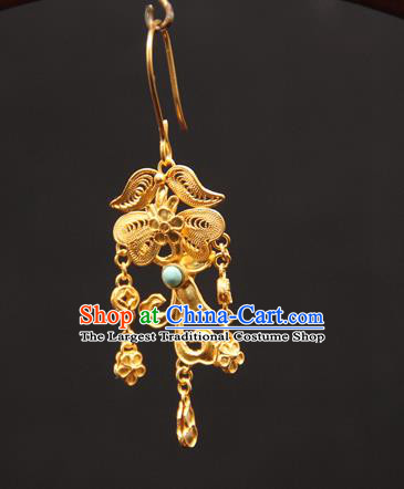 Handmade Chinese Traditional Qing Dynasty Palace Ear Accessories Ancient Imperial Consort Earrings Jewelry