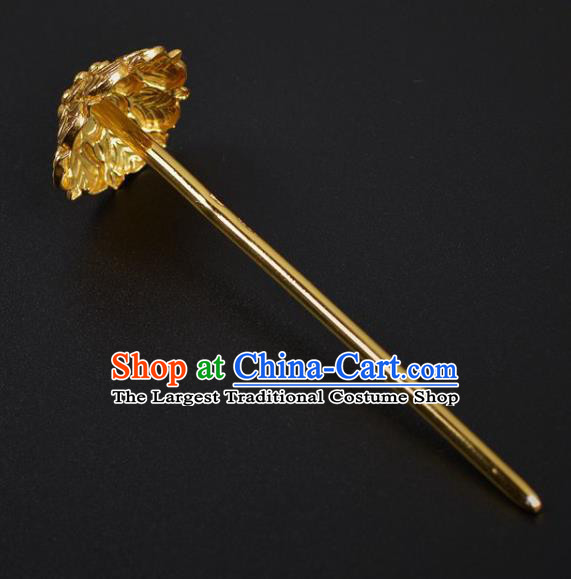 China Handmade Hair Jewelry Traditional Tang Dynasty Golden Chrysanthemum Hair Stick Ancient Princess Hairpin