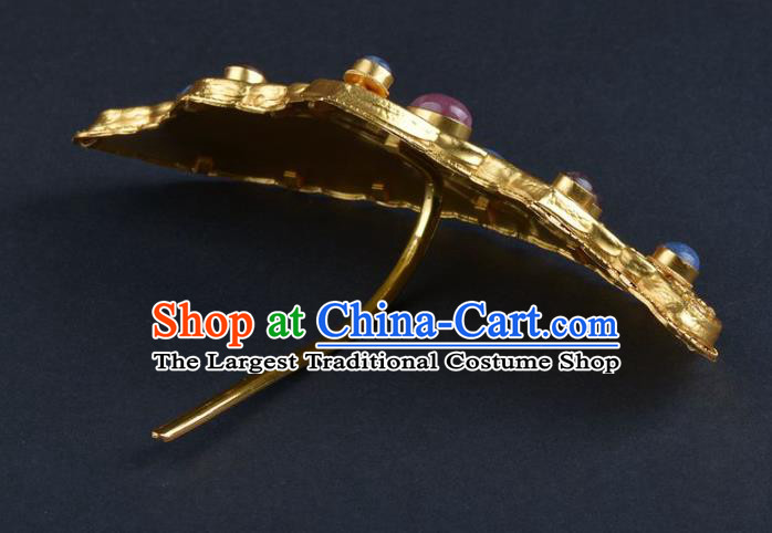 China Ancient Wedding Golden Dragon Hair Crown Handmade Hair Jewelry Traditional Ming Dynasty Empress Hairpin