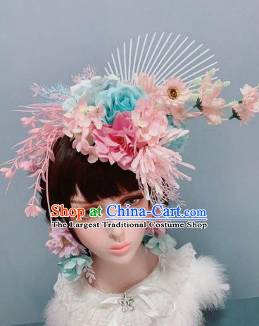 Top Stage Show Headwear Chaplet Handmade Royal Crown Wedding Princess Hair Accessories
