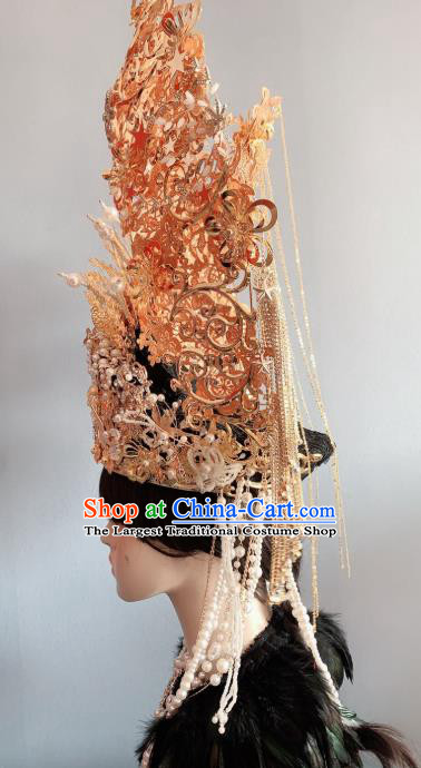 Handmade Chinese Ancient Bride Wedding Deluxe Phoenix Coronet Traditional Xiuhe Suit Hair Accessories