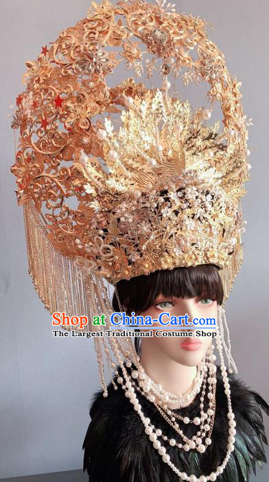 Handmade Chinese Ancient Bride Wedding Deluxe Phoenix Coronet Traditional Xiuhe Suit Hair Accessories