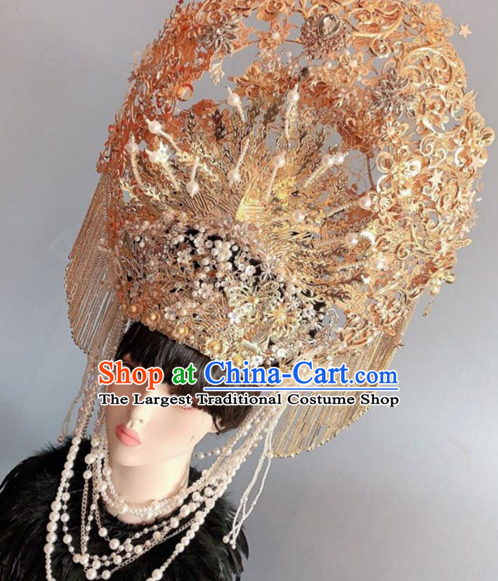 Handmade Chinese Ancient Bride Wedding Deluxe Phoenix Coronet Traditional Xiuhe Suit Hair Accessories