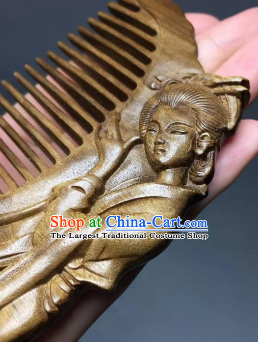 China National Carving Beauty Wood Hair Comb Traditional Wedding Nanmu Hairpin Handmade Hair Accessories