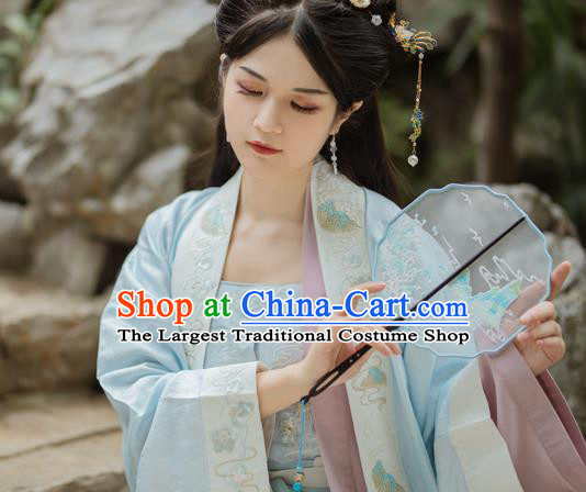 China Ancient Patrician Beauty Hanfu Clothing Traditional Song Dynasty Nobility Lady Historical Costumes Complete Set