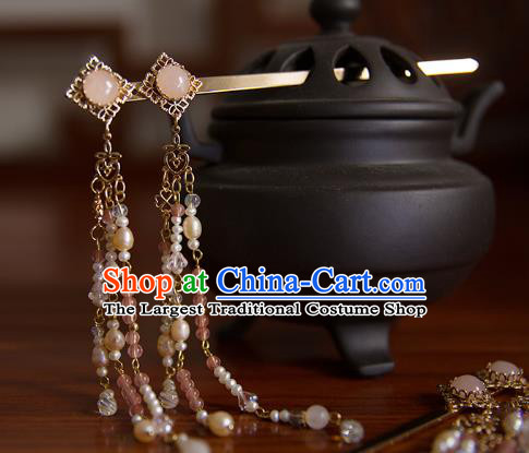 China Tang Dynasty Palace Tassel Hair Stick Traditional Hanfu Hair Accessories Ancient Imperial Consort Hairpin