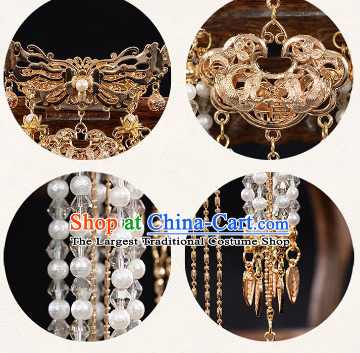 China Ming Dynasty Princess Tassel Hair Claw Traditional Hanfu Hair Accessories Ancient Princess Long Tassel Hairpins