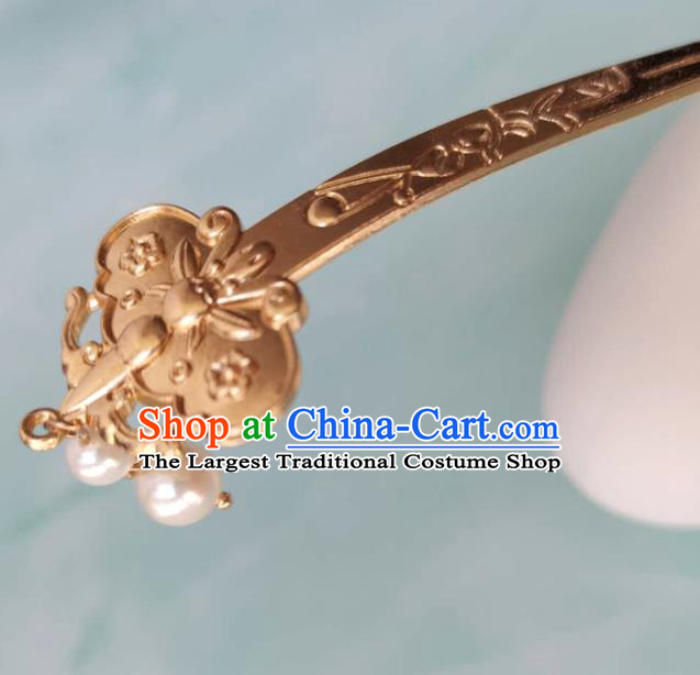 China Song Dynasty Golden Butterfly Hair Stick Ancient Court Woman Hairpins Traditional Hanfu Court Hair Accessories