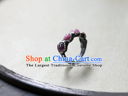 Traditional Handmade Jewelry Accessories China National Ruby Gems Ring