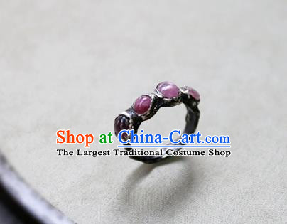 Traditional Handmade Jewelry Accessories China National Ruby Gems Ring