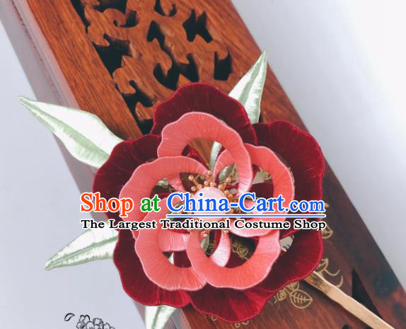 China Ancient Empress Hairpin Traditional Hanfu Hair Stick Song Dynasty Silk Peony Hair Accessories