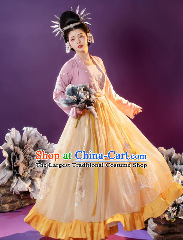 Traditional China Song Dynasty Imperial Concubine Clothing Ancient Palace Woman Embroidered Hanfu Dress Apparels