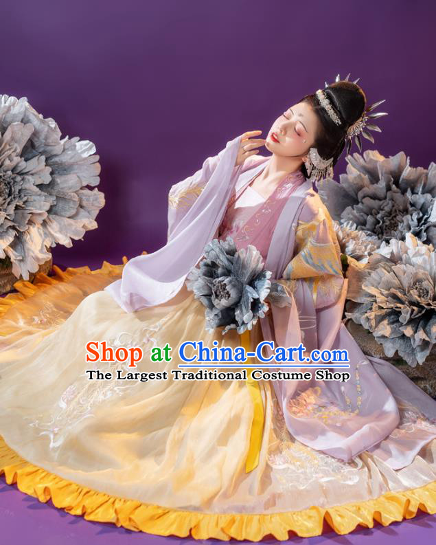 Traditional China Song Dynasty Imperial Concubine Clothing Ancient Palace Woman Embroidered Hanfu Dress Apparels