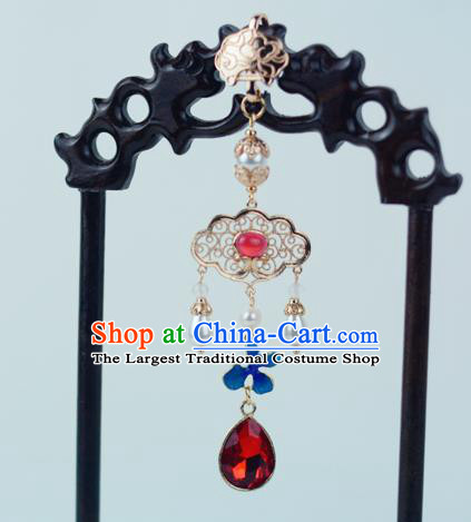 Chinese Traditional Cheongsam Jewelry Pendant Tassel Accessories Handmade Red Crystal Brooch