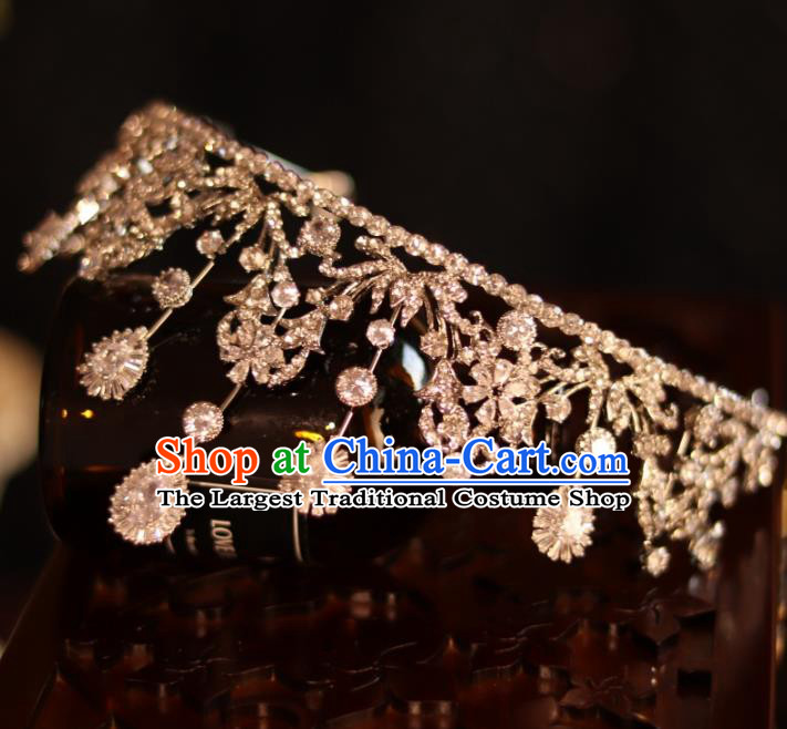 Top Bride Zircon Jewelry Ornaments Handmade Wedding Royal Crown Princess Crystal Hair Accessories