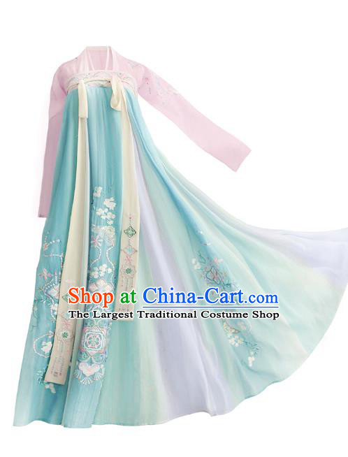 China Traditional Hanfu Clothing Ancient Court Lady Apparels Tang Dynasty Princess Embroidered Dress for Women