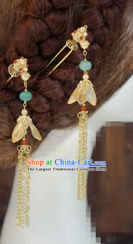China Ancient Qing Dynasty Palace Hair Stick Traditional Xiuhe Suit Hair Jewelry Accessories Court Shell Flower Hairpins