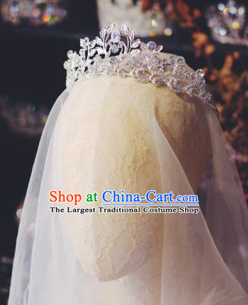 European Princess Hair Clasp Wedding Bride Hair Accessories Baroque Retro Crystal Royal Crown