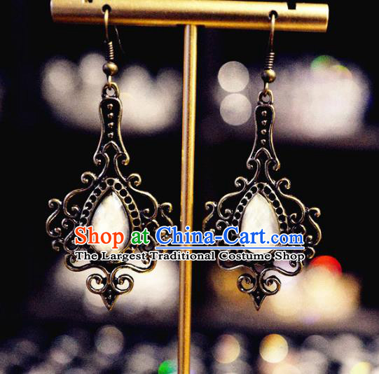 Top Grade Baroque Bride Ear Jewelry European Black Earrings Accessories