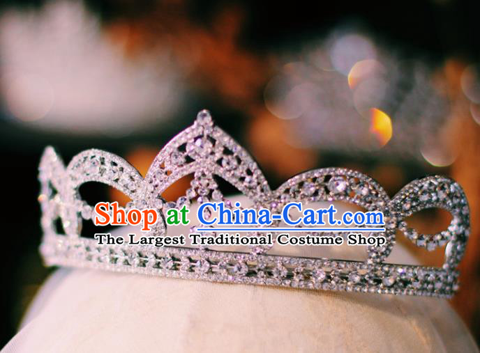 Handmade Baroque Bride Royal Crown European Court Princess Headwear Wedding Crystal Hair Accessories