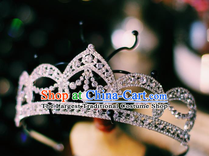 Handmade Baroque Bride Royal Crown European Court Princess Headwear Wedding Crystal Hair Accessories