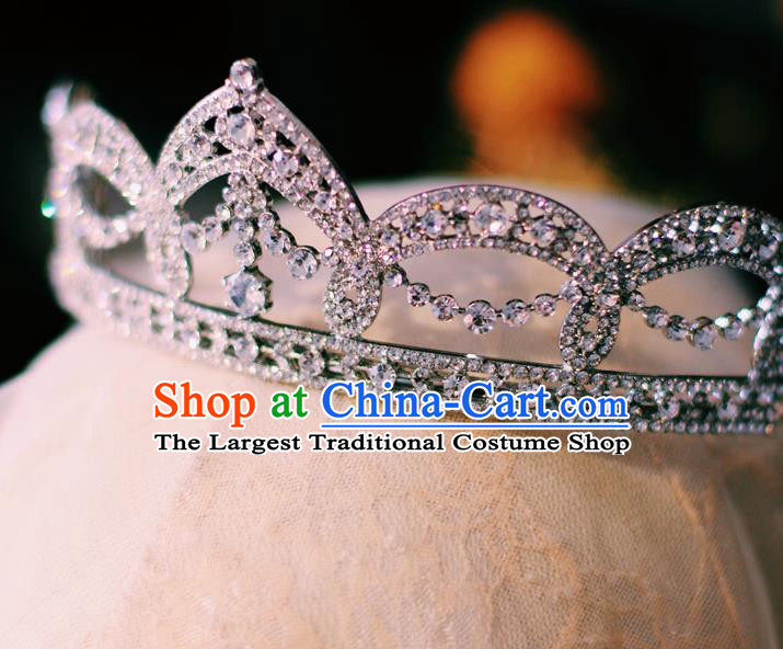 Handmade Baroque Bride Royal Crown European Court Princess Headwear Wedding Crystal Hair Accessories