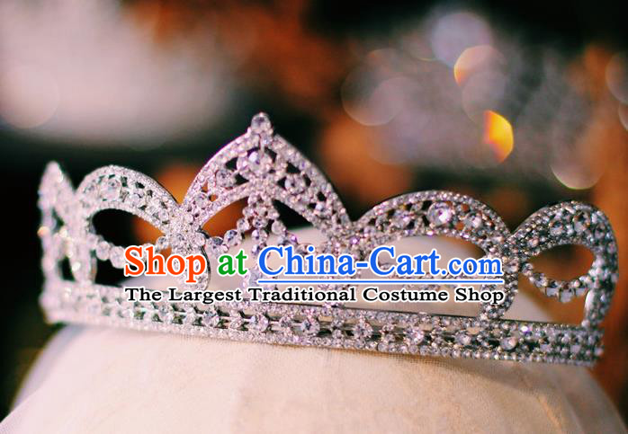 Handmade Baroque Bride Royal Crown European Court Princess Headwear Wedding Crystal Hair Accessories
