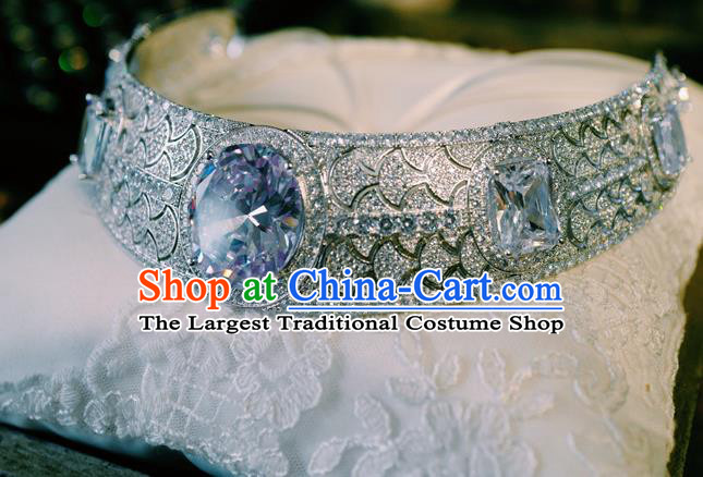 European Queen Zircon Royal Crown Baroque Court Hair Jewelry Wedding Bride Hair Accessories