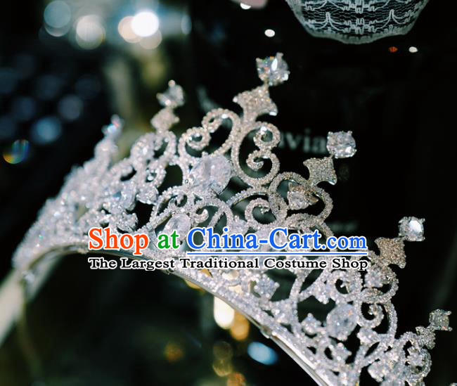 Baroque Wedding Women Jewelry Accessories European Princess Headwear Handmade Luxury Zircon Royal Crown